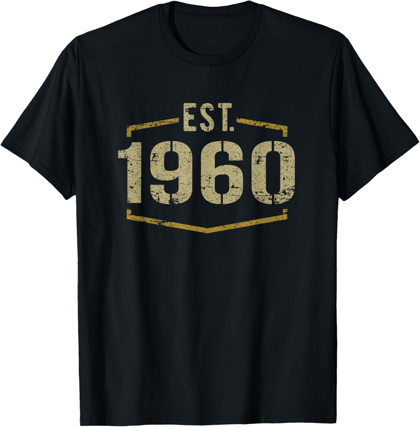 Est 1960 Vintage Style Established 1960 Birthday Design T-Shirt - T-Shirt | Black