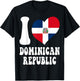 I Love Santo Domingo I Love Dominican Republic Flag Heart T-Shirt - T-Shirt | Black