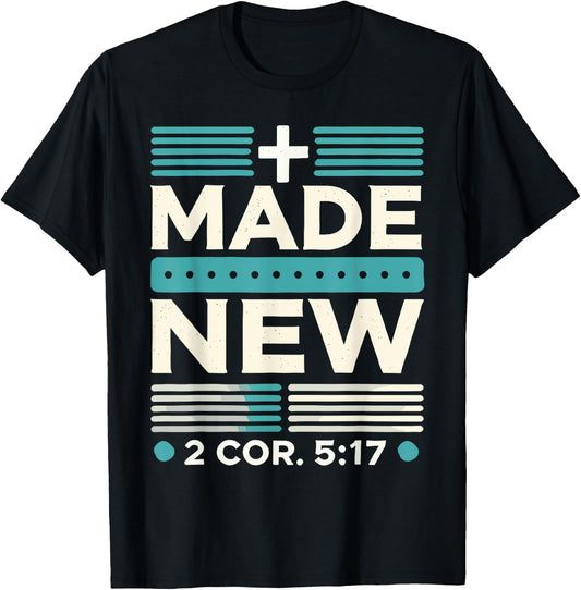 Made New Baptism Shirt Christian Shirts For Youth Baptized T-Shirt - T-Shirt | Black