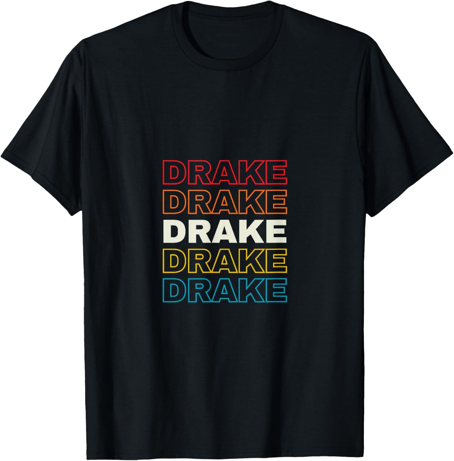 I Love Drake Personalized Retro Sunset First Name T-Shirt - T-Shirt | Black