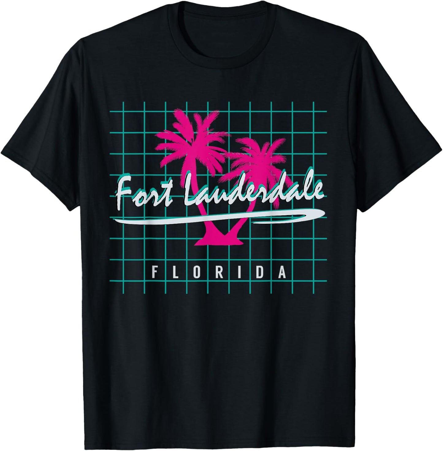Fort Lauderdale Florida T Shirt Souvenirs Vintage Pattern T-Shirt - T-Shirt | Black