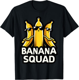 Banana Squad Funny Fruit Banana Lover Team Banana Crew T-Shirt - T-Shirt | Black