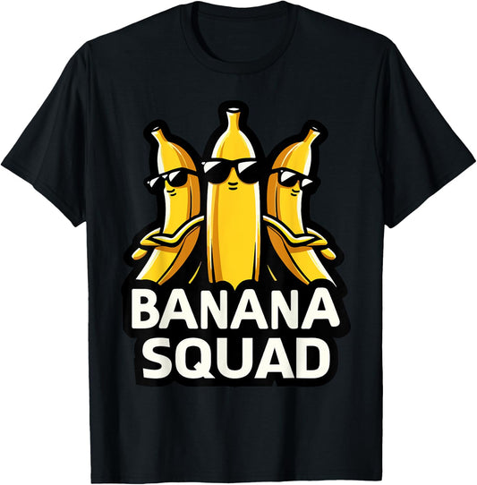 Banana Squad Funny Fruit Banana Lover Team Banana Crew T-Shirt - T-Shirt | Black