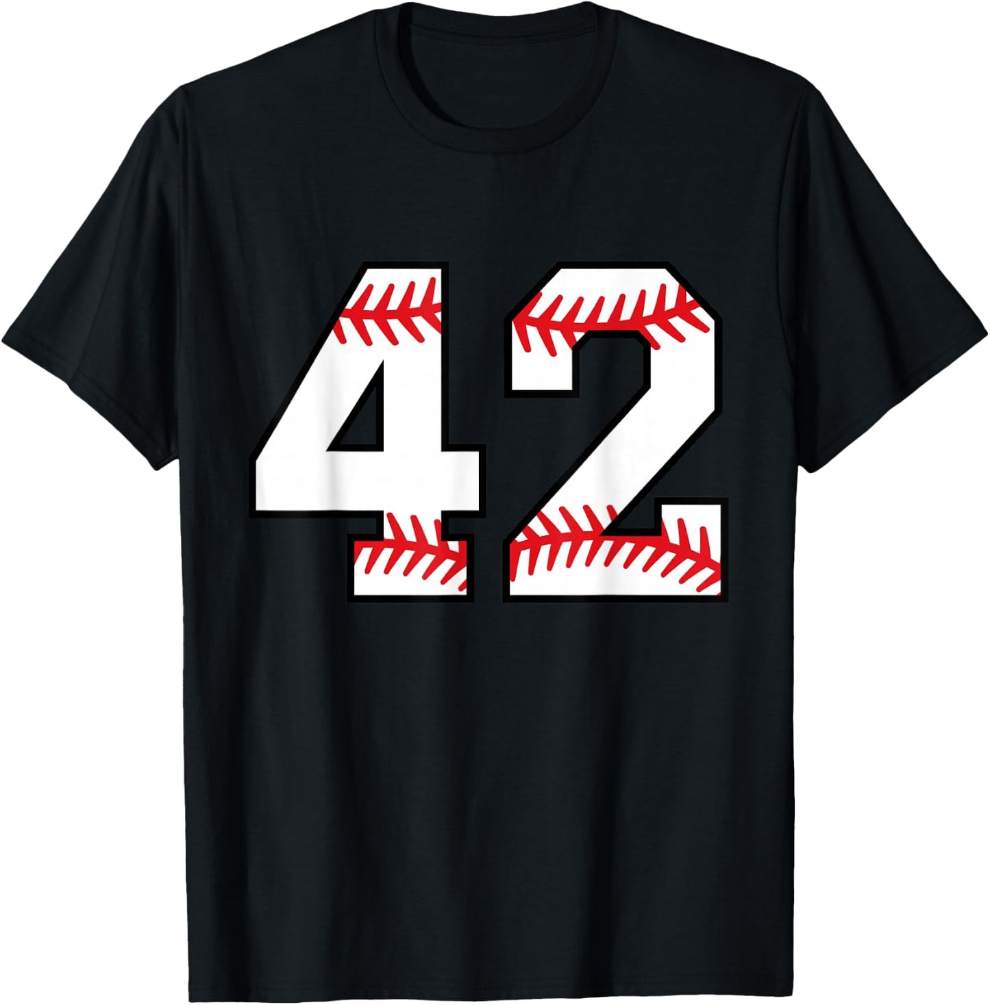 Baseball Softball Number #42 T-Shirt - T-Shirt | Black