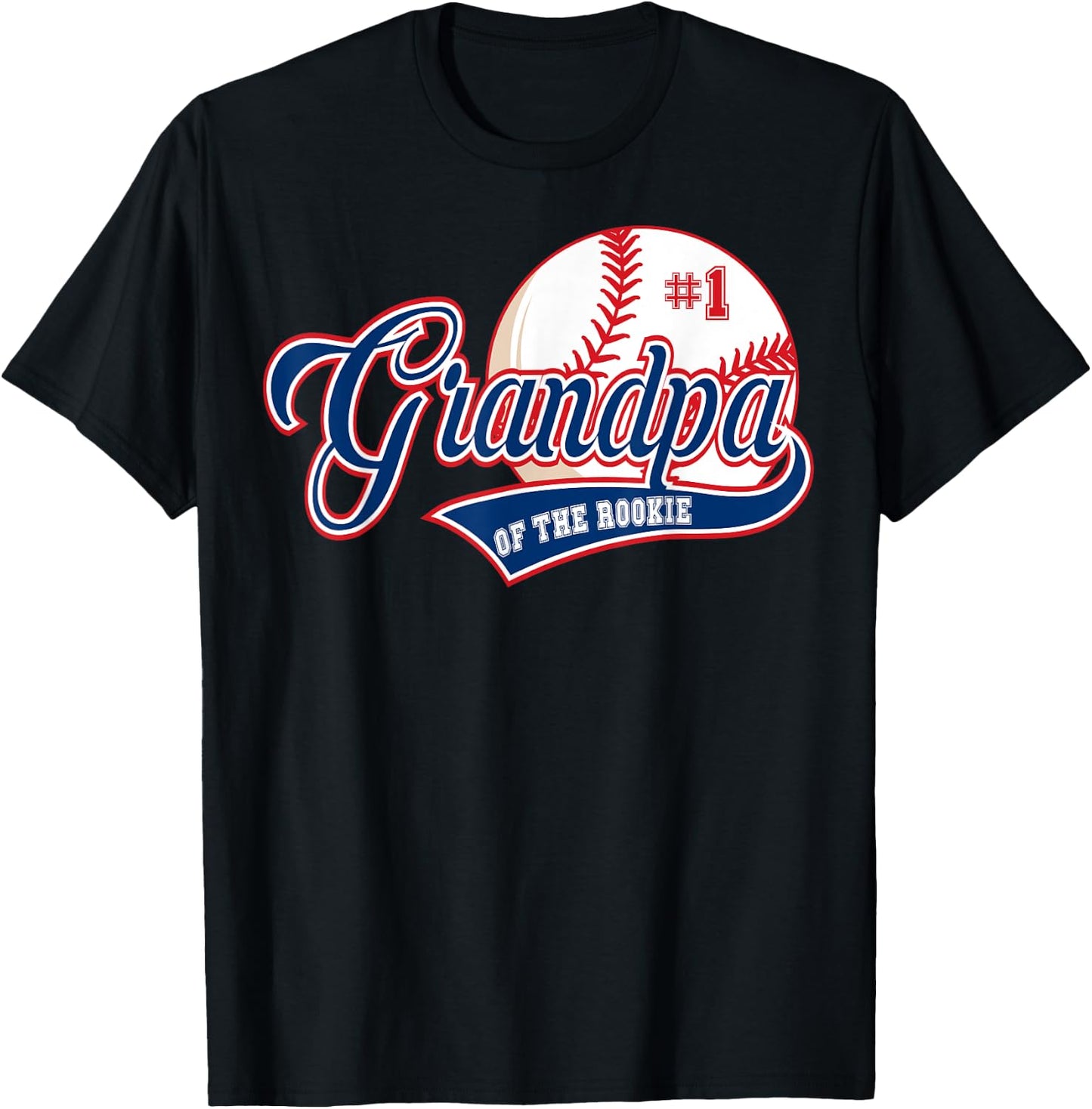 Grandpa Rookie of Year 1st Birthday Baseball Theme Matching T-Shirt - T-Shirt | Black