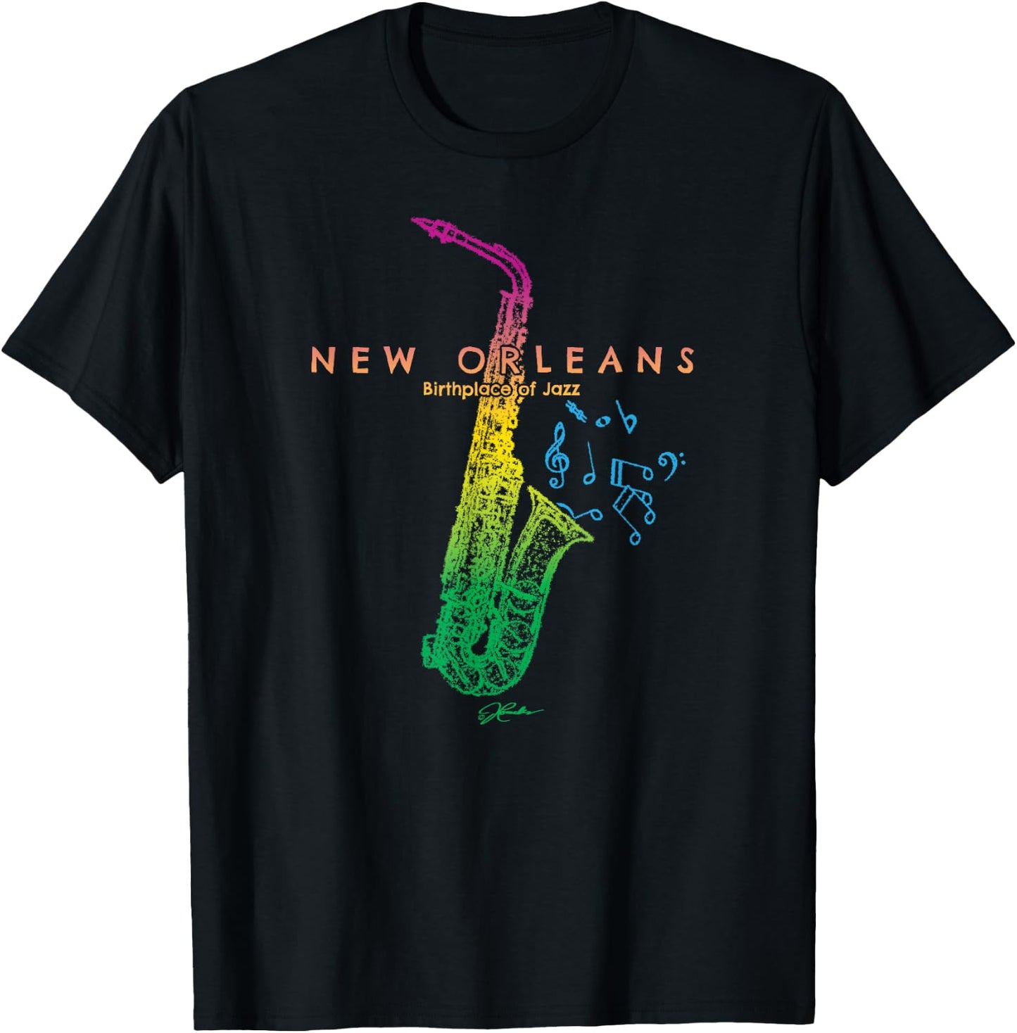 JCombs: New Orleans, Birthplace of Jazz T-Shirt - T-Shirt | Black