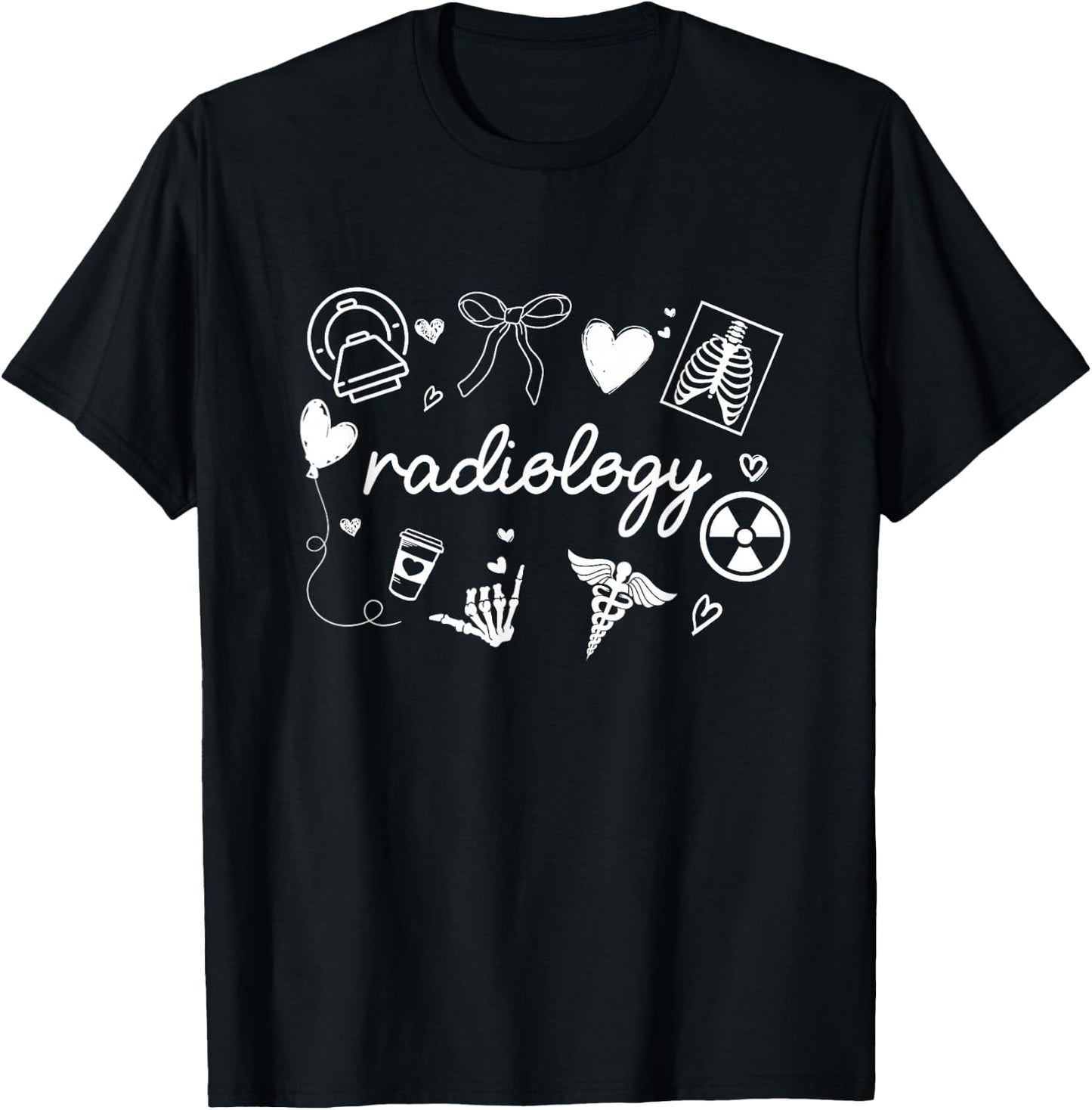 Radiology Coquette Bow RAD Tech X-ray Technologist CT MRI T-Shirt - T-Shirt | Black