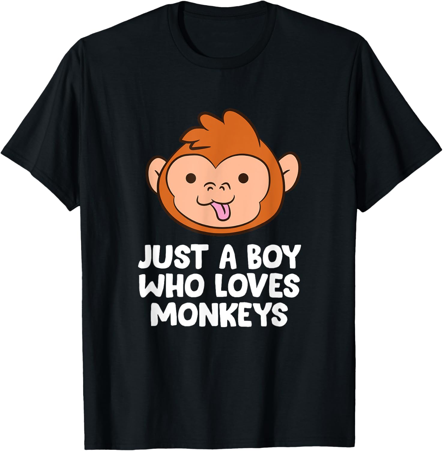 Just a Boy Who Loves Monkeys Cute Monkey T-Shirt - T-Shirt | Black