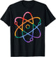 LGBTQ Atom Science Chemistry Teacher Gay Pride Rainbow Flag T-Shirt - T-Shirt | Black