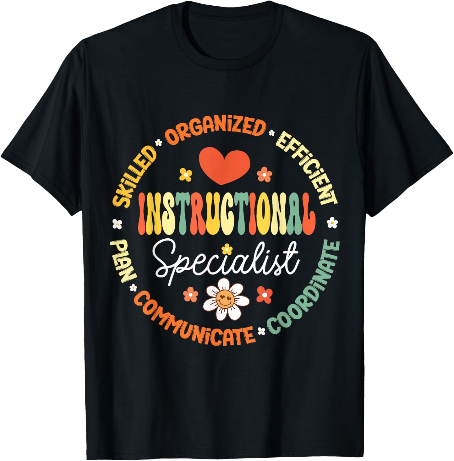 Instructional Specialist School Cute Academic Teacher T-Shirt - T-Shirt | Black