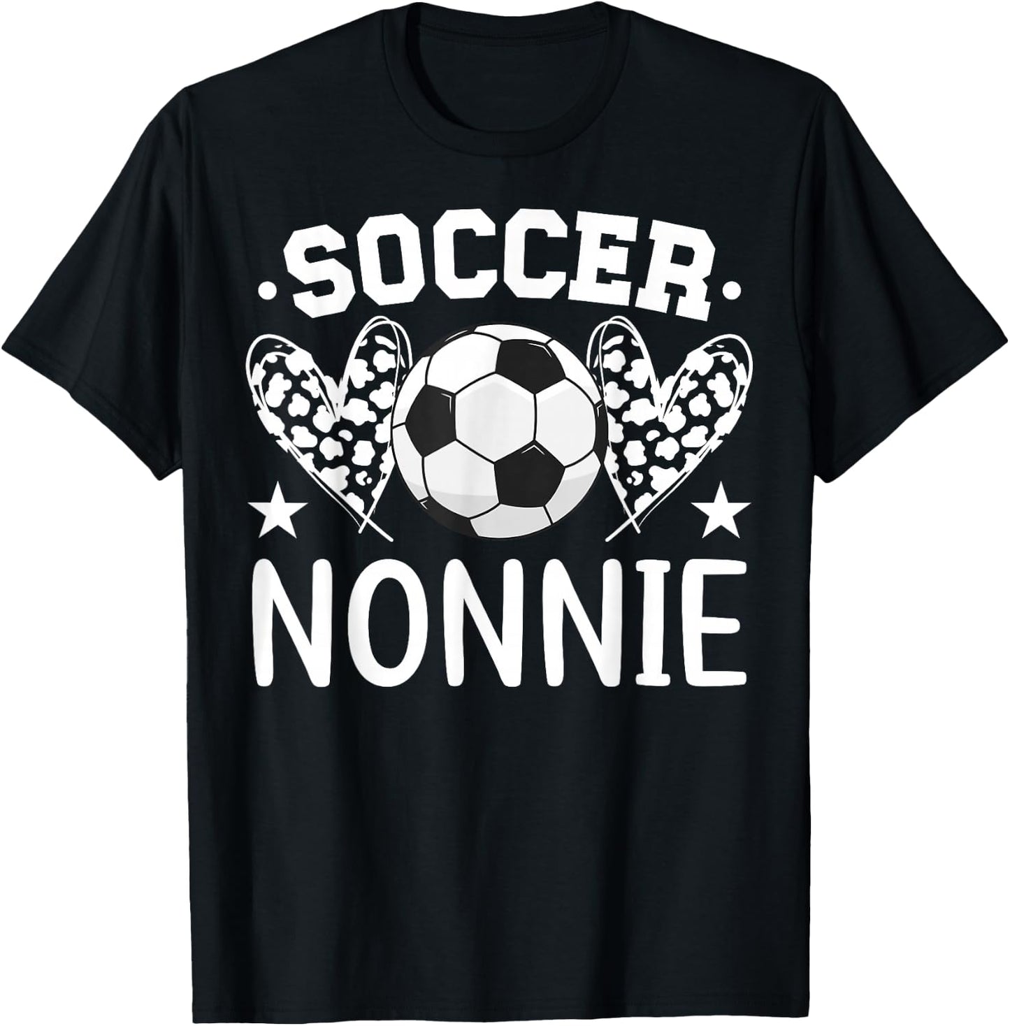 Soccer Nonnie Hearts Nonnie Of A Soccer Player Nonnie T-Shirt - T-Shirt | Black