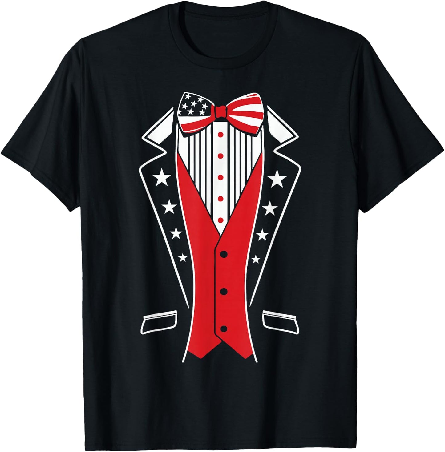 4th of July Boys USA Tuxedo Shirt US American Flag Youth T-Shirt - T-Shirt | Black