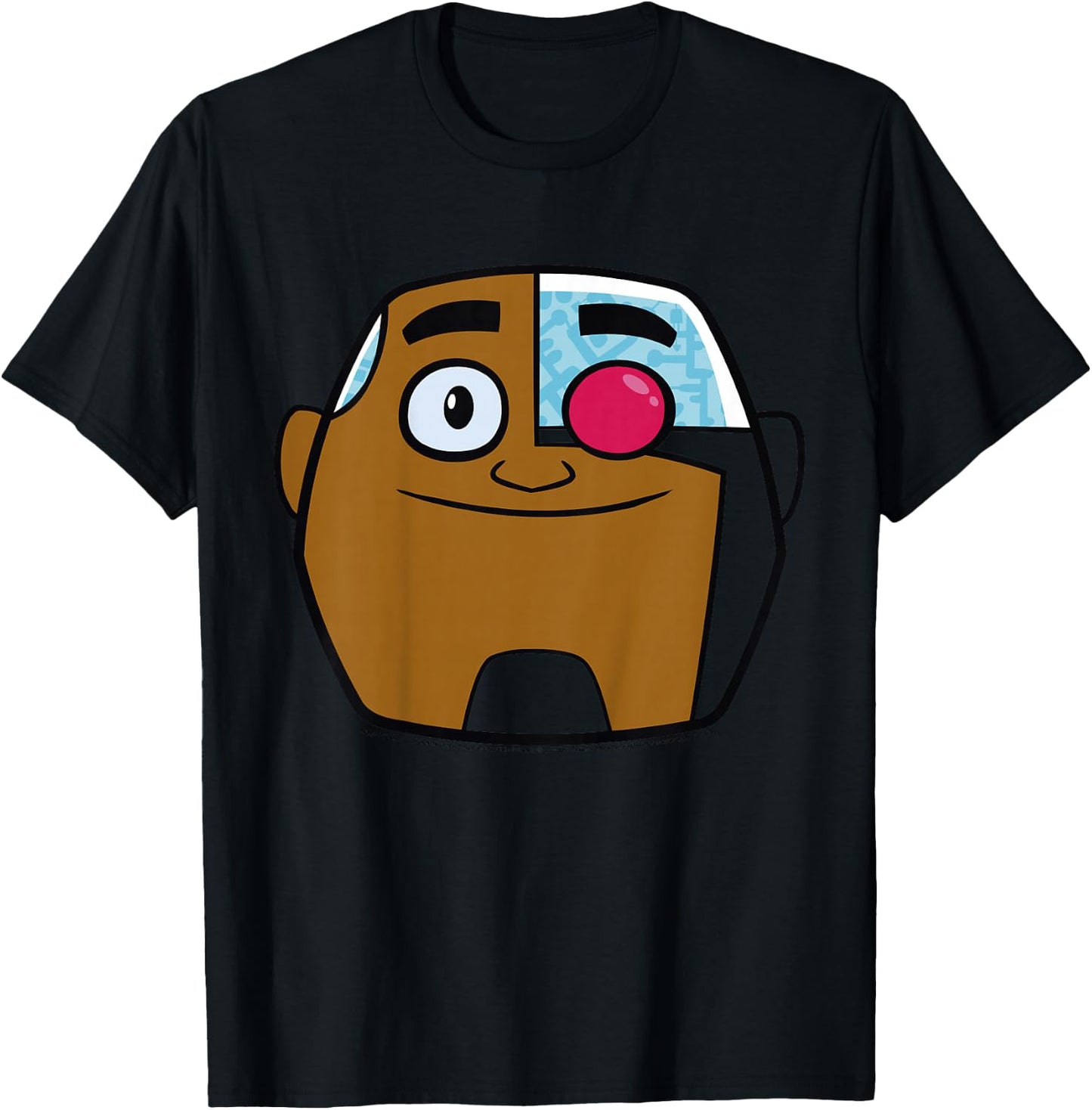 Kids DC Comics Teen Titans Go! Cyborg Big Face T-Shirt - T-Shirt | Black