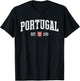 Portugal Est. 1143 - Portuguese Flag Quinas Retro Distressed T-Shirt - T-Shirt | Black