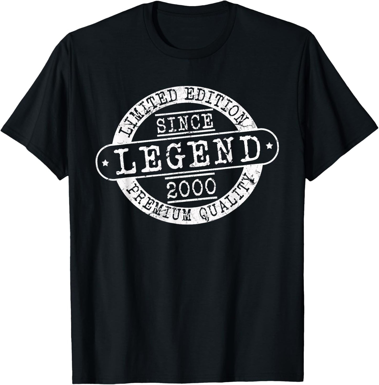 Legend Since 2000, Rustic Style Born In 2000 Birthday Gifts T-Shirt - T-Shirt | Black