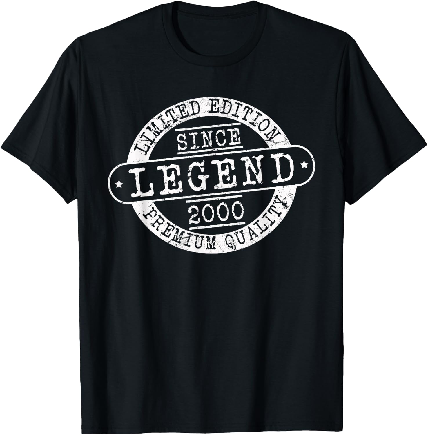 Legend Since 2000, Rustic Style Born In 2000 Birthday Gifts T-Shirt - T-Shirt | Black