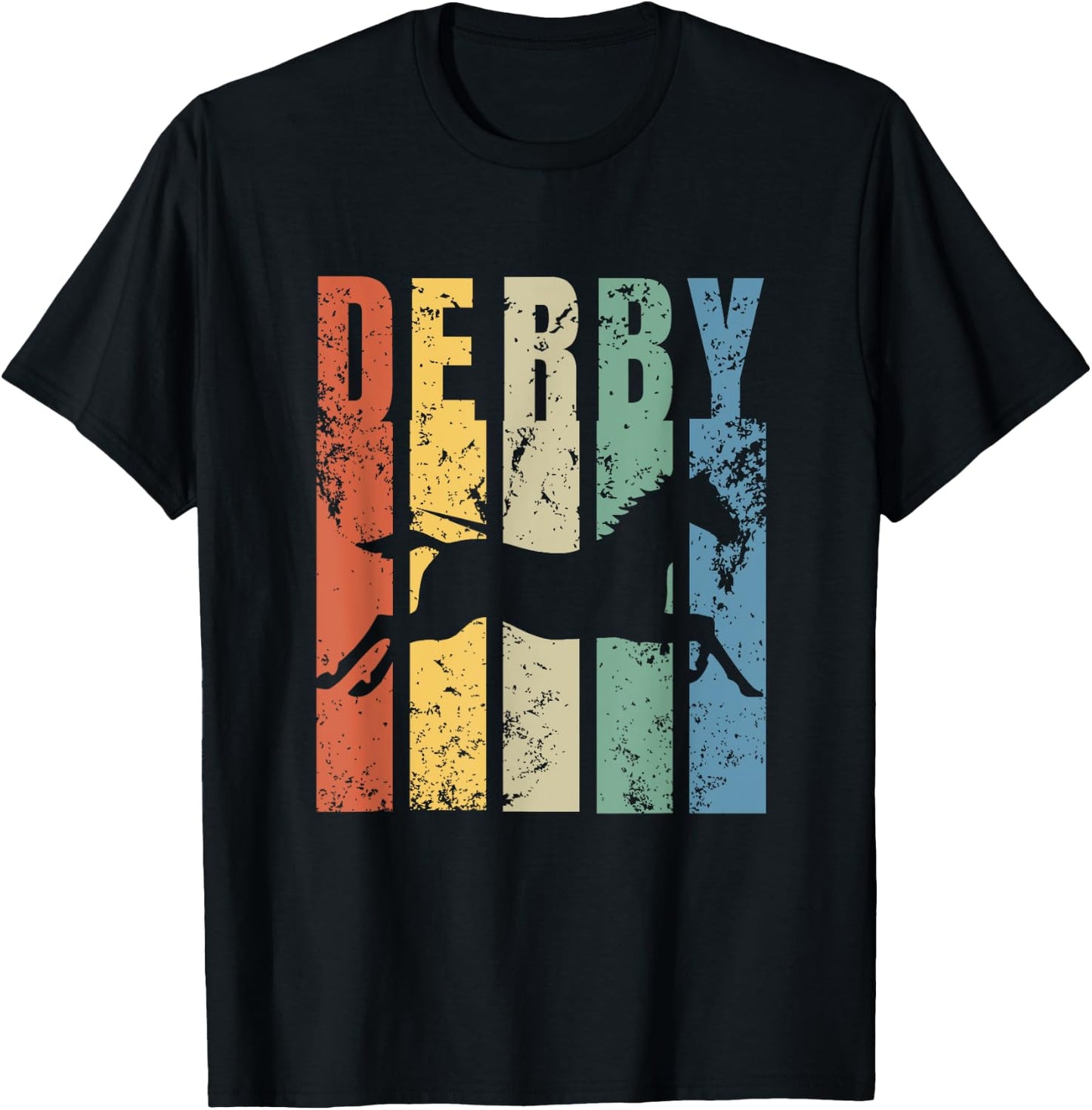 Derby Shirt Featuring Horse - Vintage Style Derby T-Shirt - T-Shirt | Black