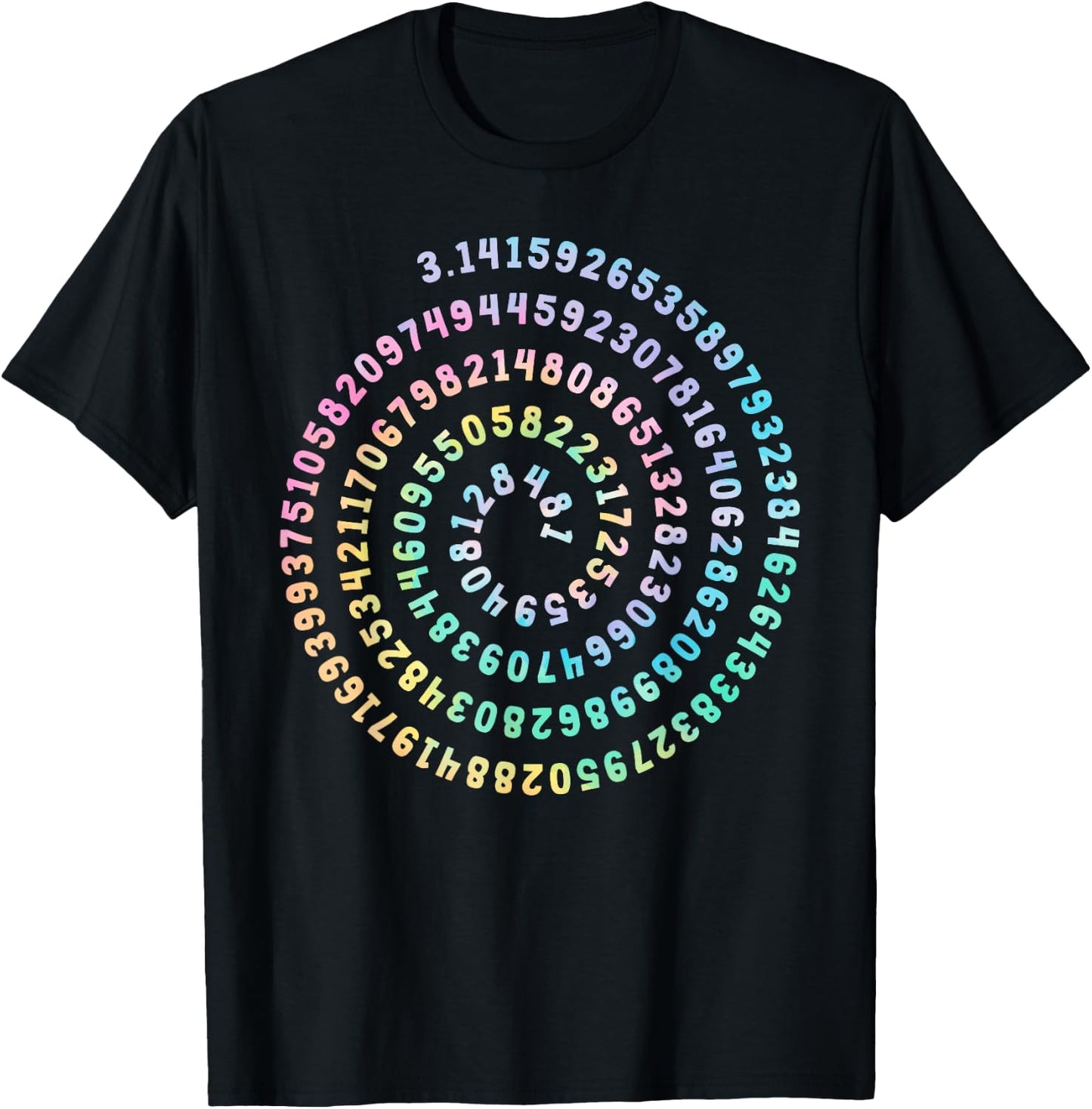 3.14 Spiral Pi Number Tie Dye Pi Day Teacher Math Lover Nerd T-Shirt - T-Shirt | Black