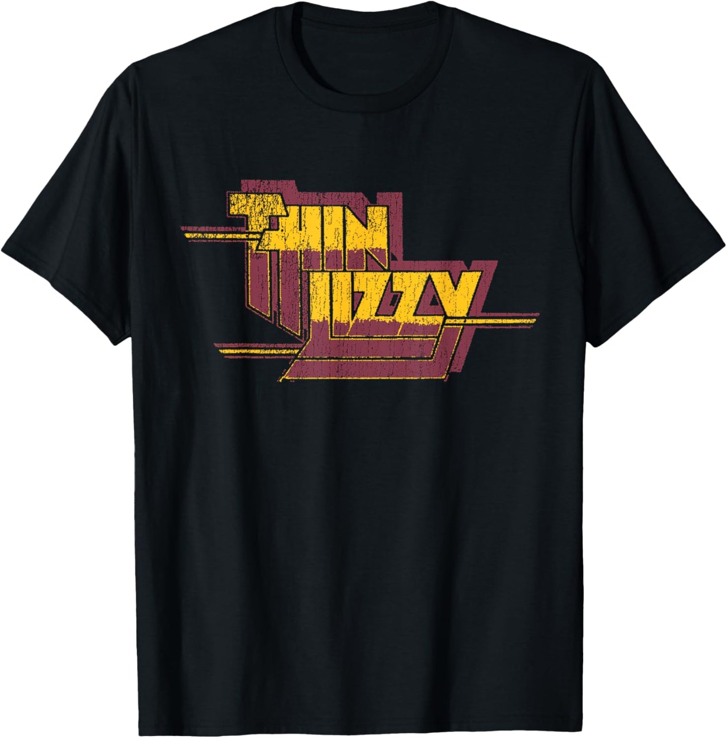 Thin Lizzy – Nightlife Album Distressed Red Logo T-Shirt - T-Shirt | Black