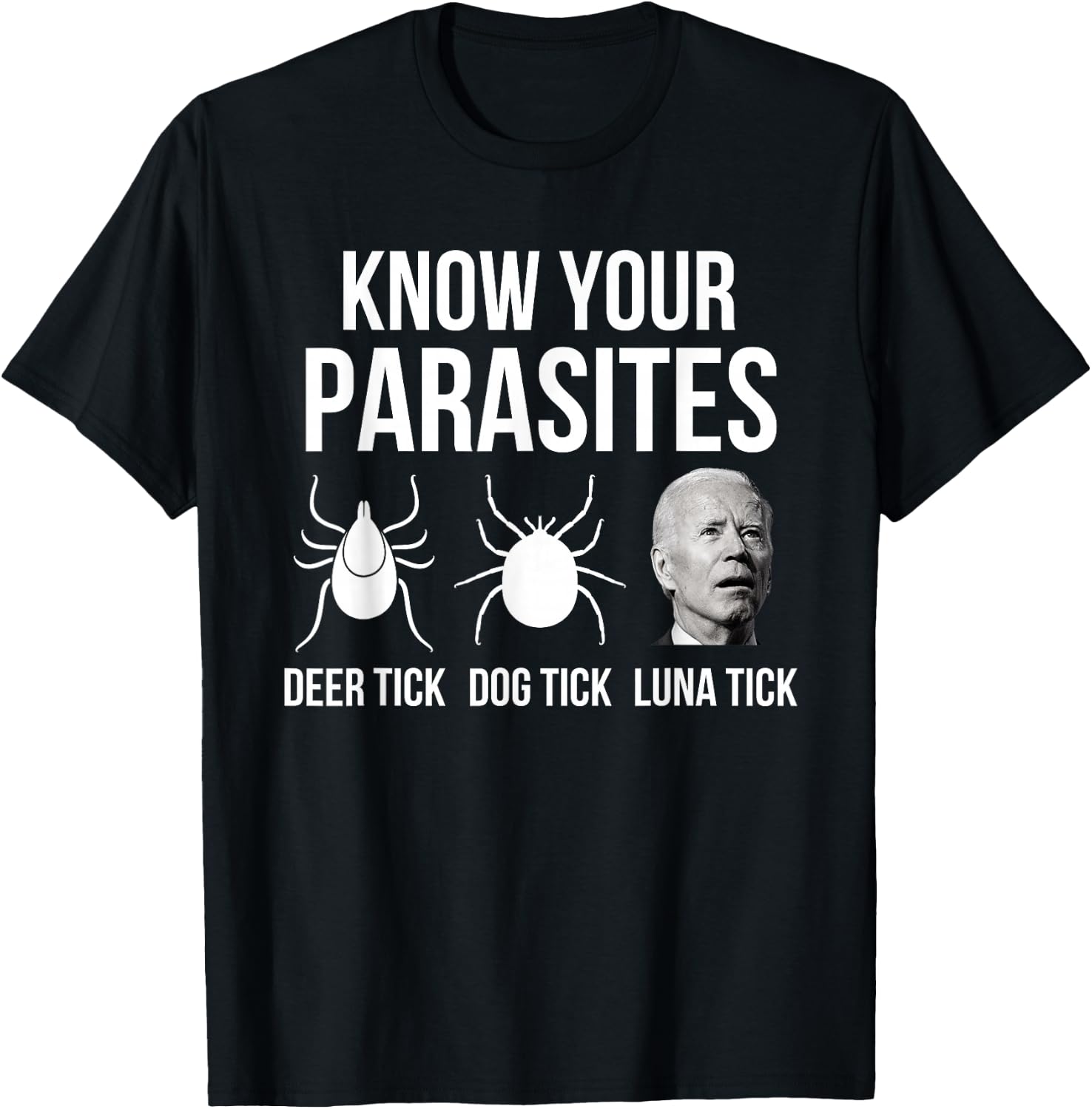 Know Your Parasites - Anti Joe Biden Sucks Funny Political T-Shirt - T-Shirt | Black