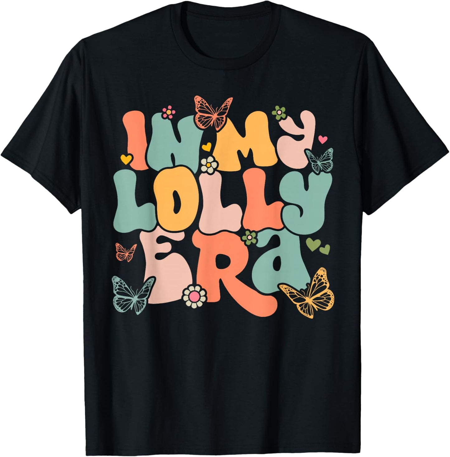 Retro Groovy In My Lolly Era Mother's Day T-Shirt - T-Shirt | Black
