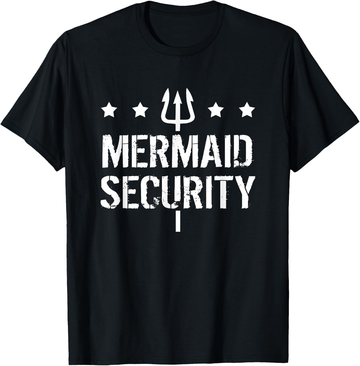 Merman Mermaid Security Funny Swimming T-Shirt - T-Shirt | Black