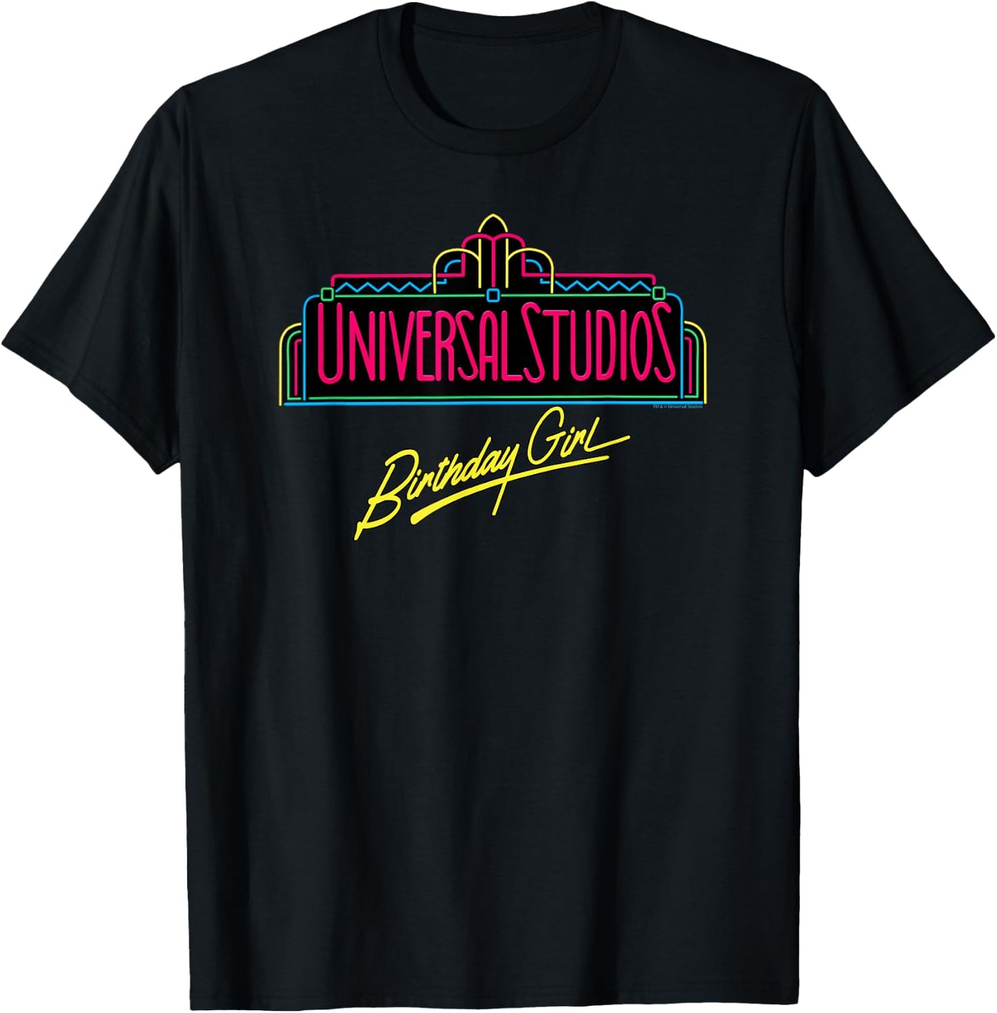 Universal Studios Marquee Birthday Girl T-Shirt - T-Shirt | Black