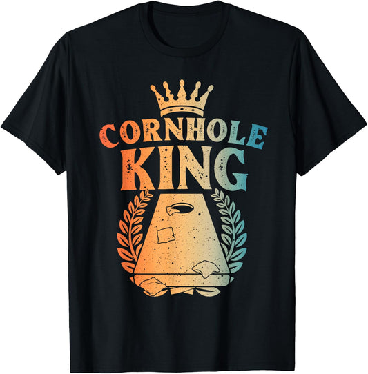 Cornhole Design Dad Cornhole King Cornhole Player , Small, Black T-Shirt - T-Shirt | Black