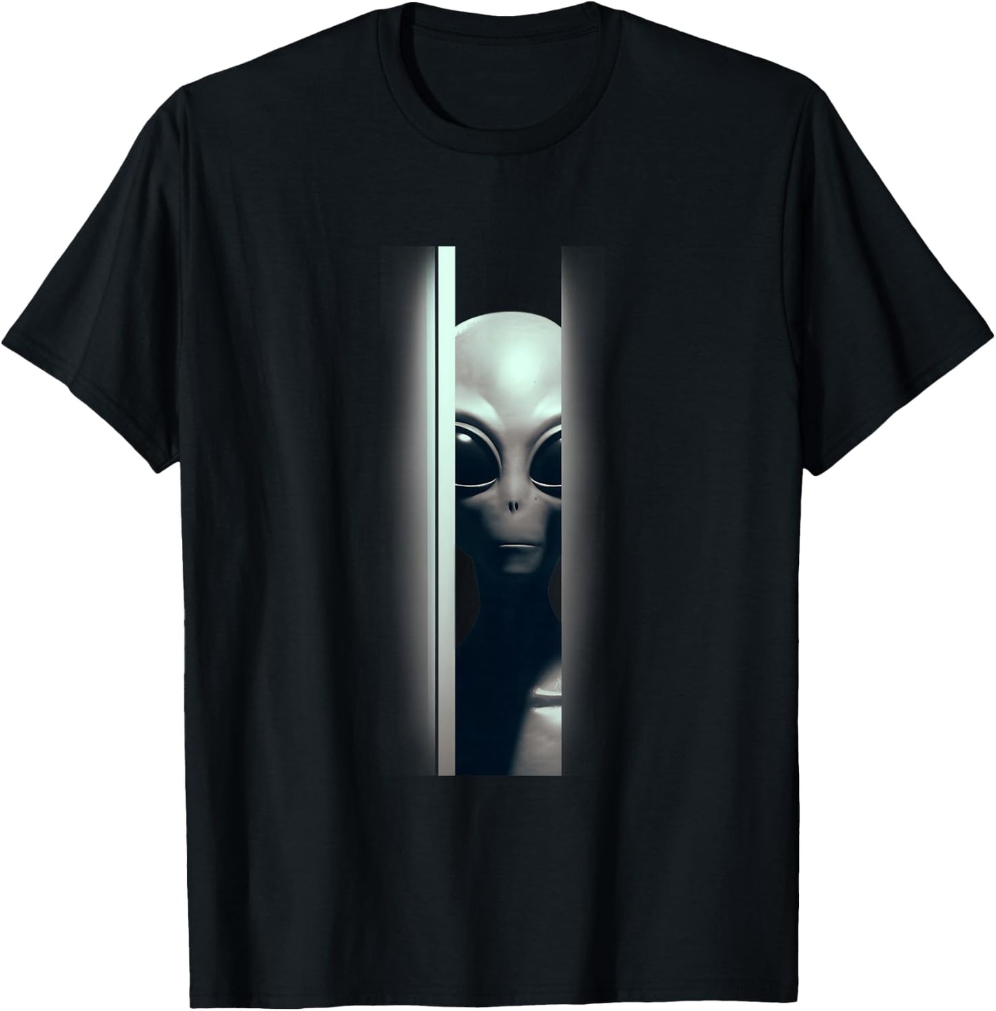Alien Peeking Zeta-Reticuli Ufonaut UFO Abduction Sci-fi T-Shirt - T-Shirt | Black