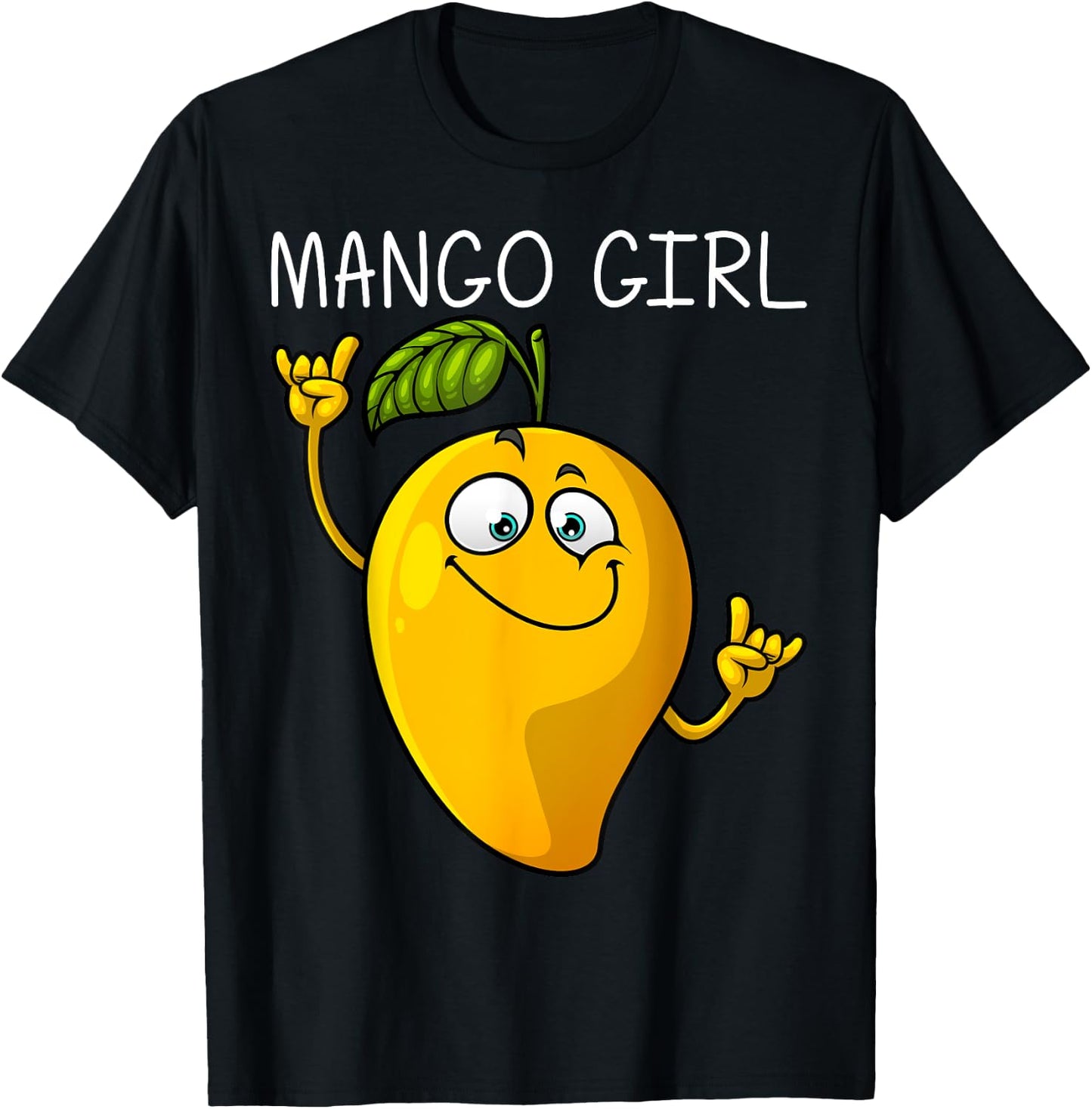 Cute Mango Design For Girls Kids Tropical Fruit Mango Lover T-Shirt - T-Shirt | Black