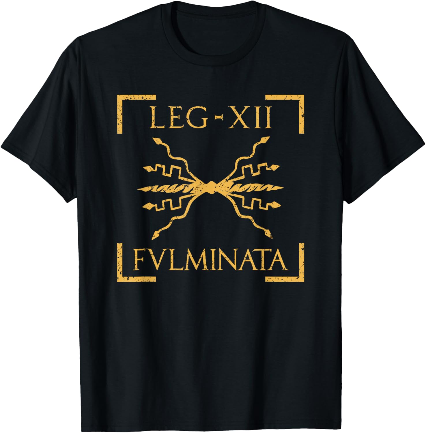 Legio XII Fulminata Thunderbolt Emblem Roman Legion T-Shirt - T-Shirt | Black
