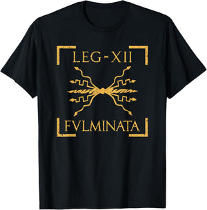 Legio XII Fulminata Thunderbolt Emblem Roman Legion T-Shirt - T-Shirt | Black