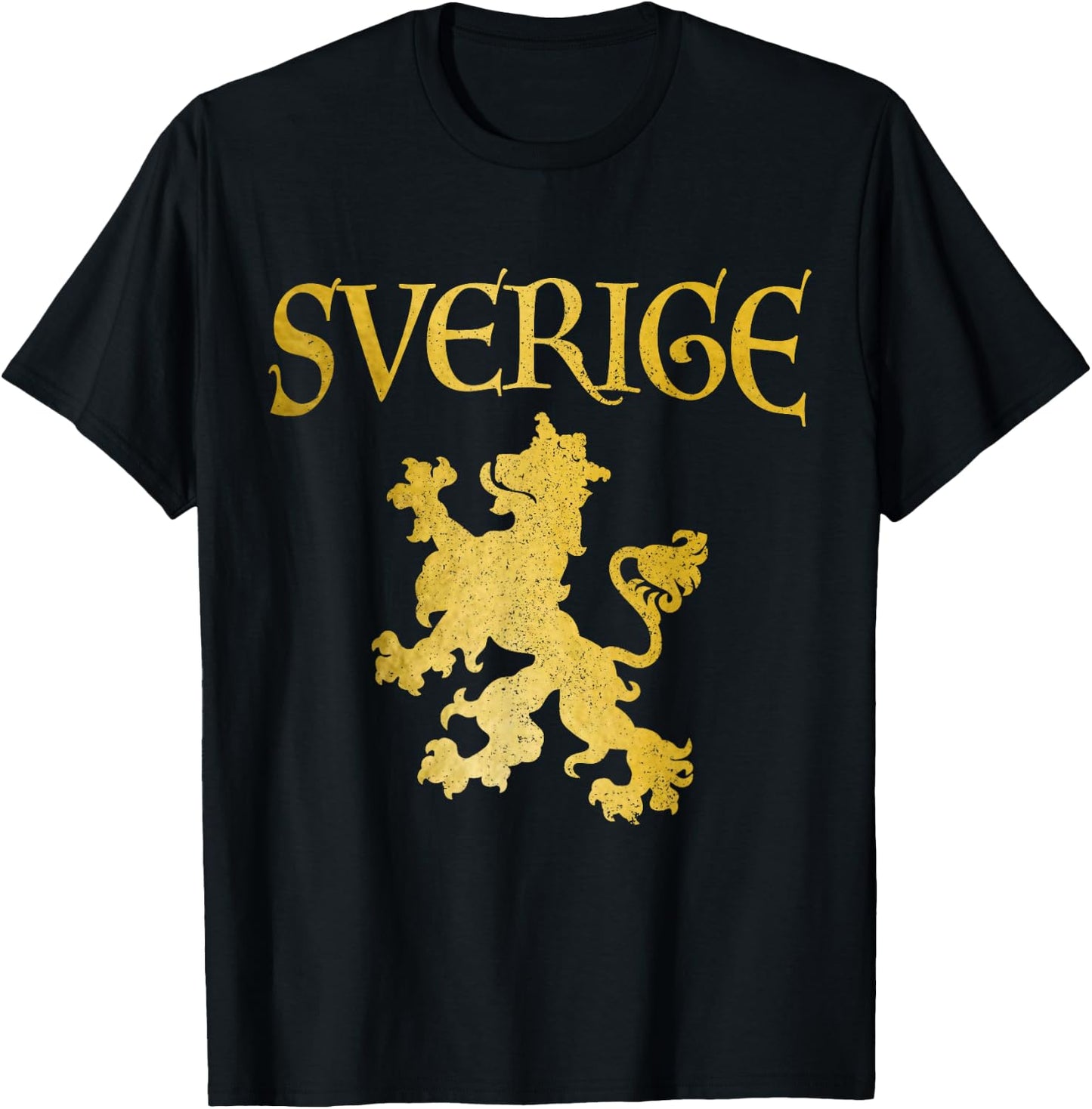 Sverige Lion Swedish Flag Pride Sweden Vintage T-Shirt - T-Shirt | Black