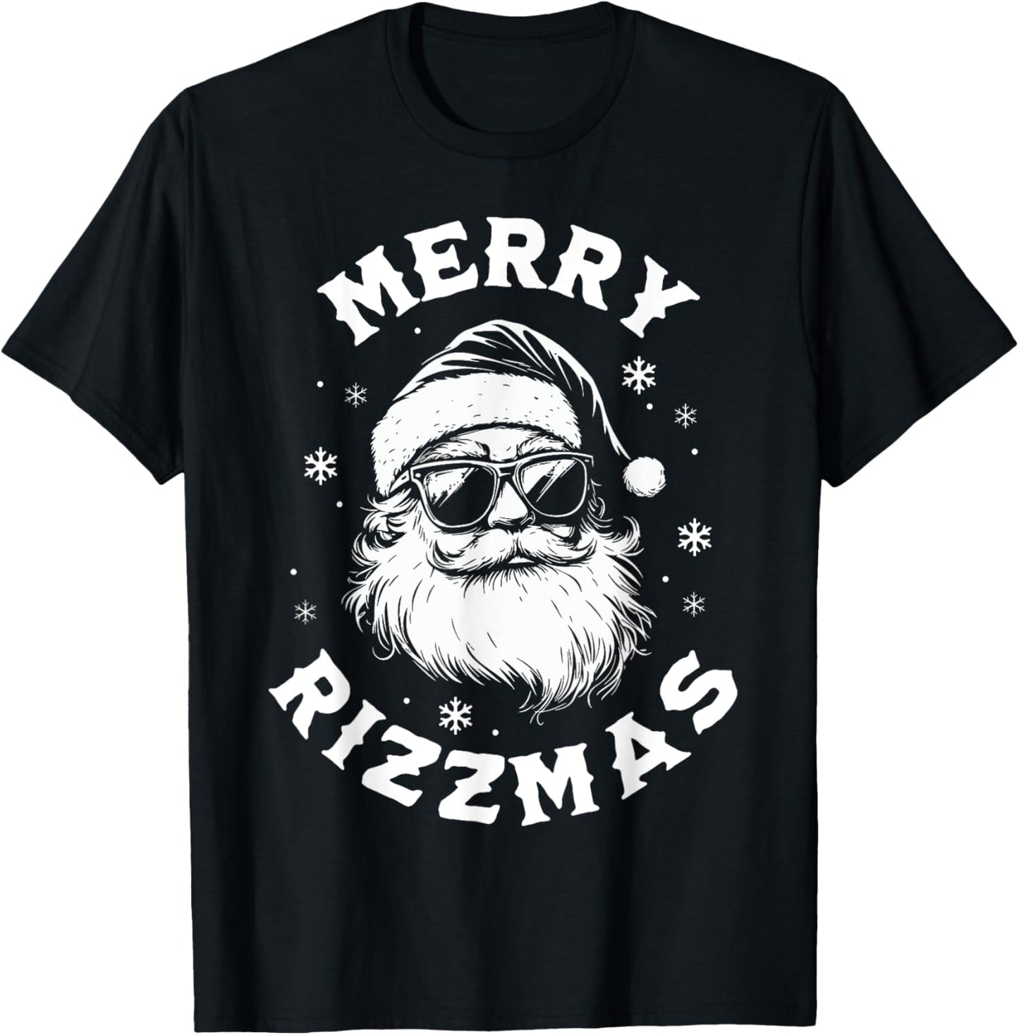 Merry Rizzmas Kids Teens School Funny Christmas Santa Claus T-Shirt - T-Shirt | Black