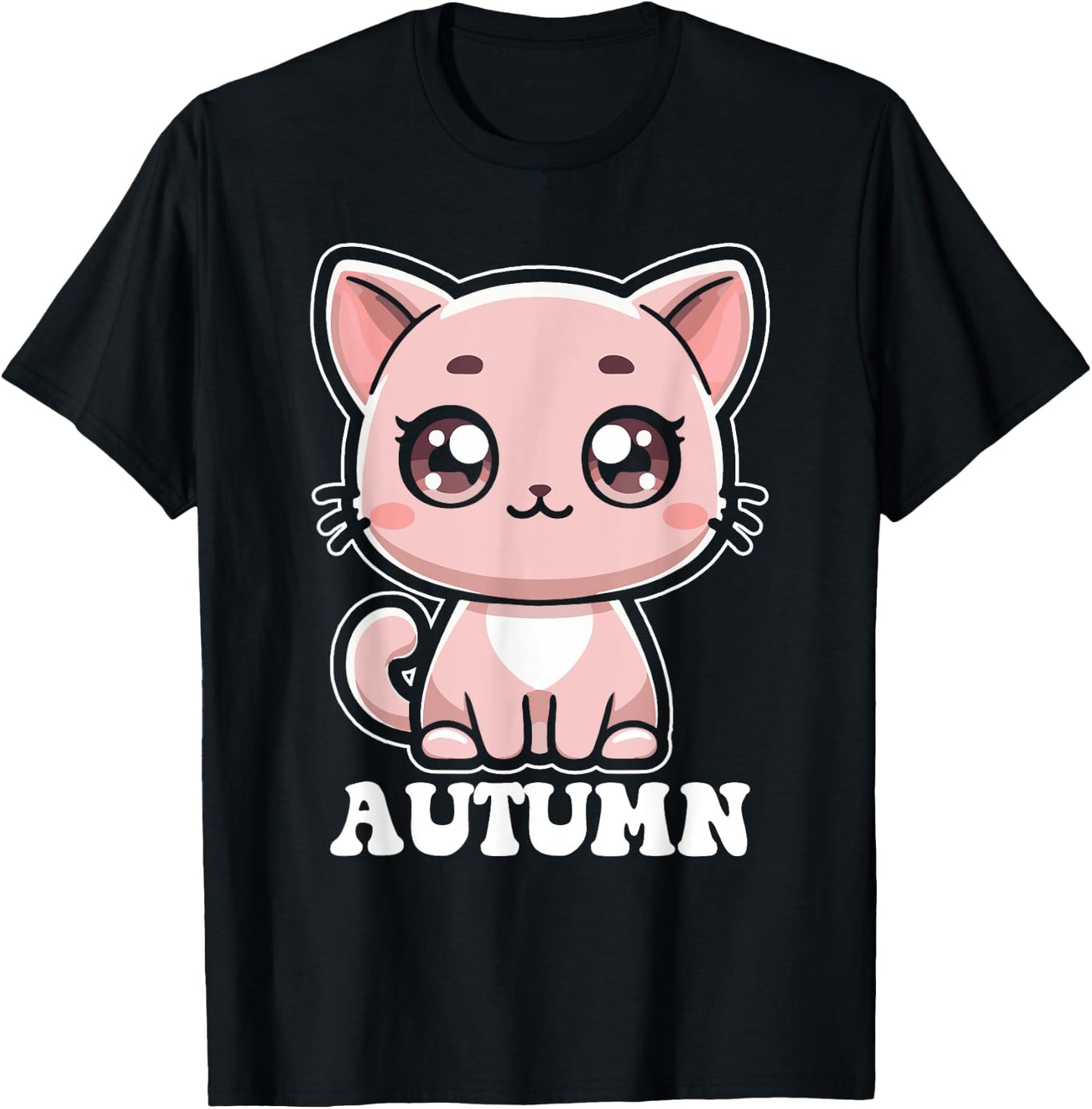 Autumn Cute Cat Kitten Design for Girls Name Autumn T-Shirt - T-Shirt | Black
