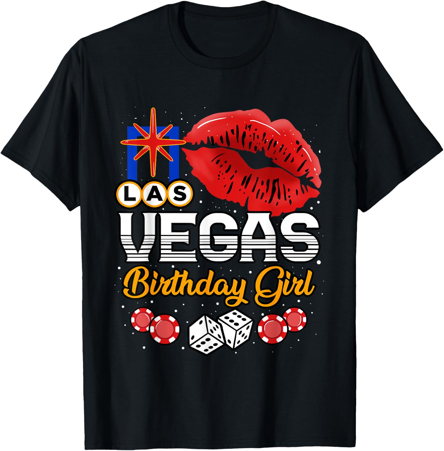 Las Vegas Birthday Girl Casino Girls Trip Party T-Shirt - T-Shirt | Black