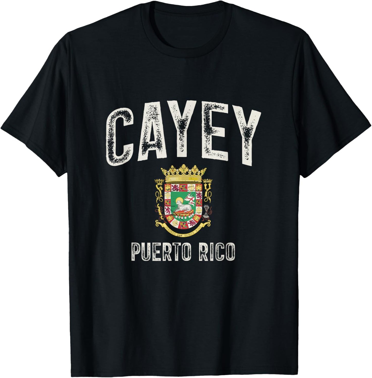 Cayey City in Puerto Rico, Puerto Rico Armorial T-Shirt - T-Shirt | Black