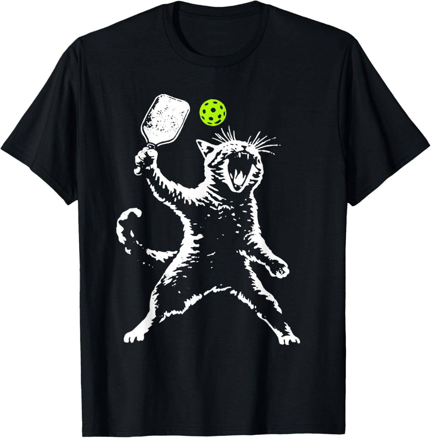 Cat Pickleball T-Shirt - T-Shirt | Black