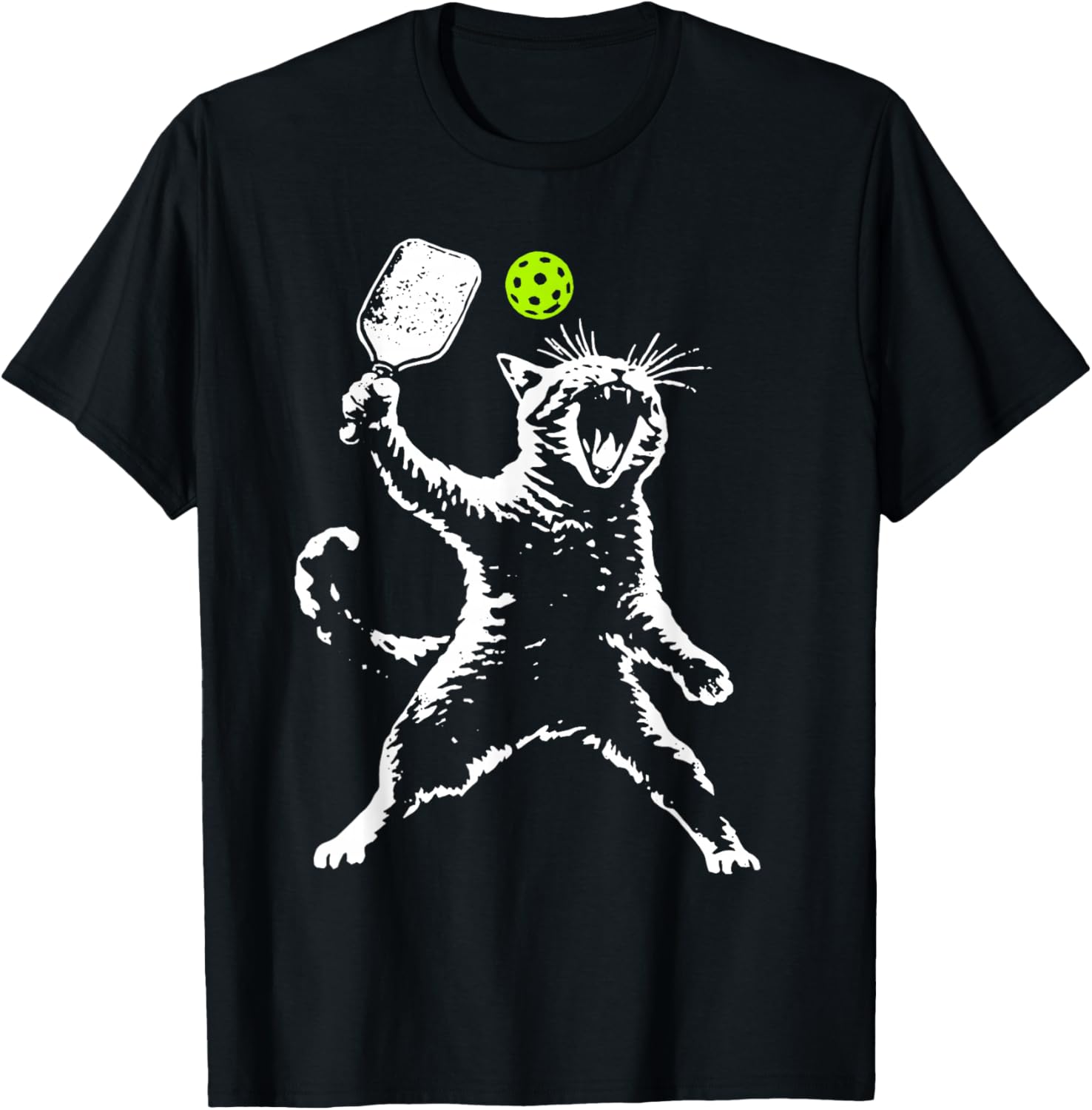 Cat Pickleball T-Shirt - T-Shirt | Black