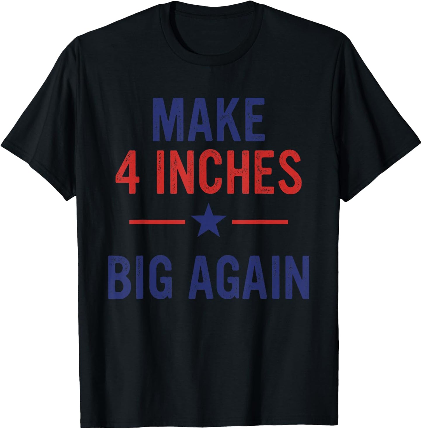 Funny Make 4 Inches Big Again America Flag Apparel T-Shirt - T-Shirt | Black