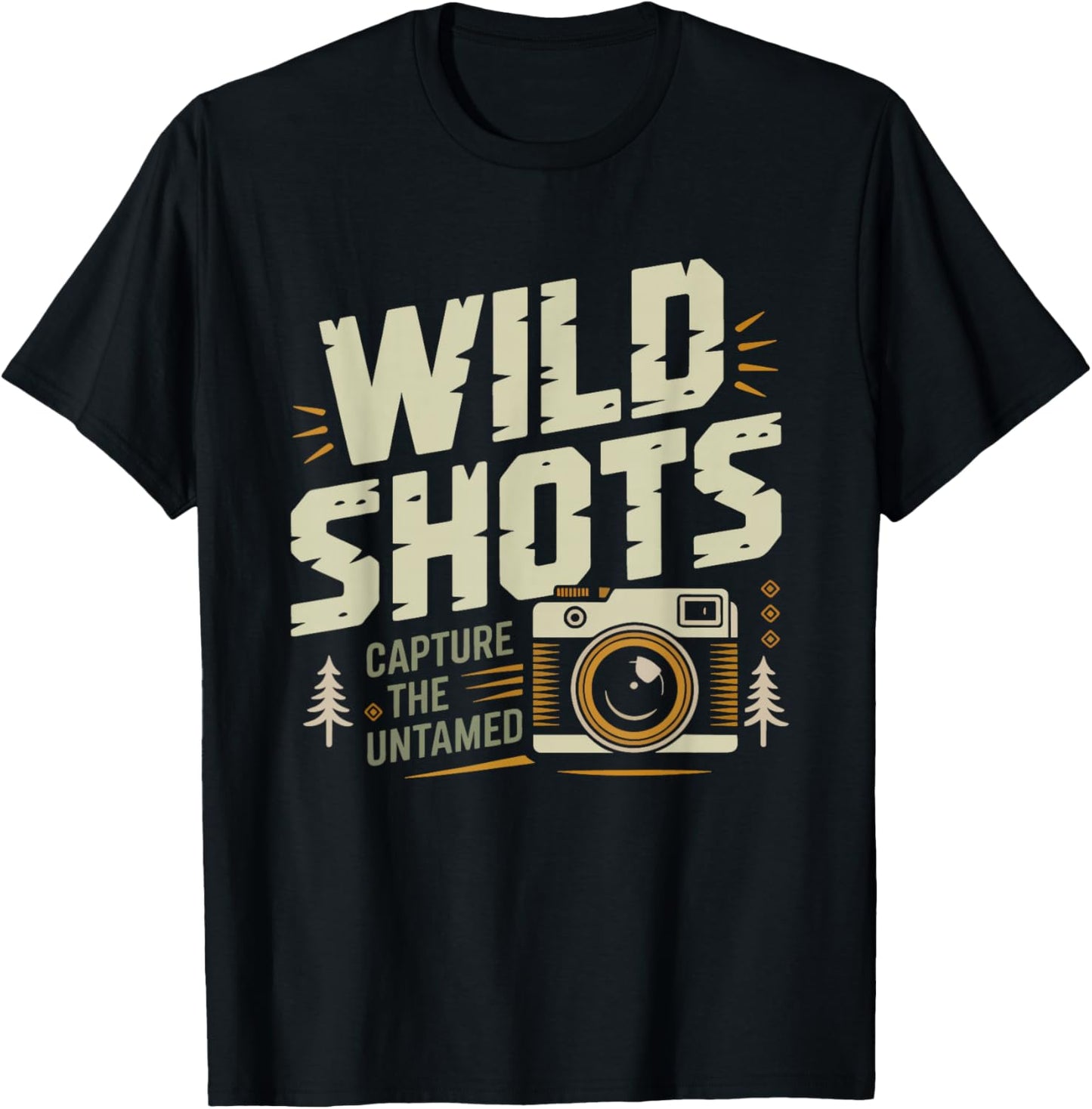 Distressed Retro Wildlife Photographer Nature Camera T-Shirt - T-Shirt | Black