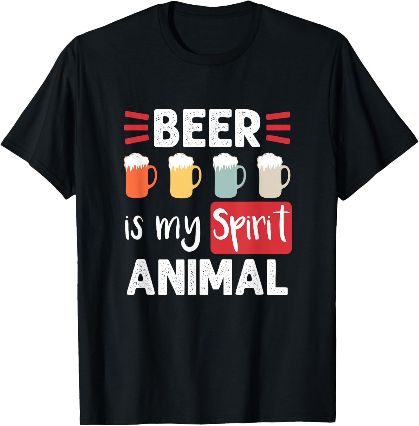 Vintage Beer is My Spirit Animal T-Shirt - T-Shirt | Black