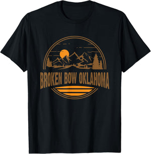 Vintage Broken Bow, Oklahoma Mountain Hiking Souvenir Print T-Shirt - T-Shirt | Black