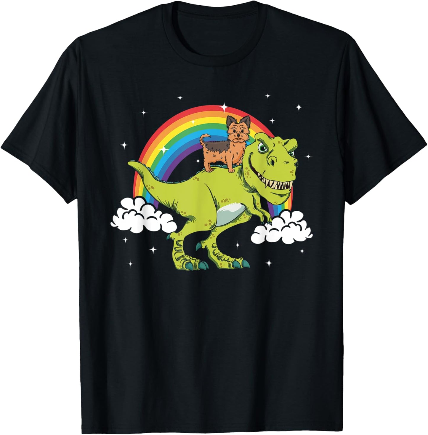 Yorkshire Terrier Yorkie Dog T Rex Dinosaur Tyrannosaurus Men Women Kids T-Shirt - T-Shirt | Black