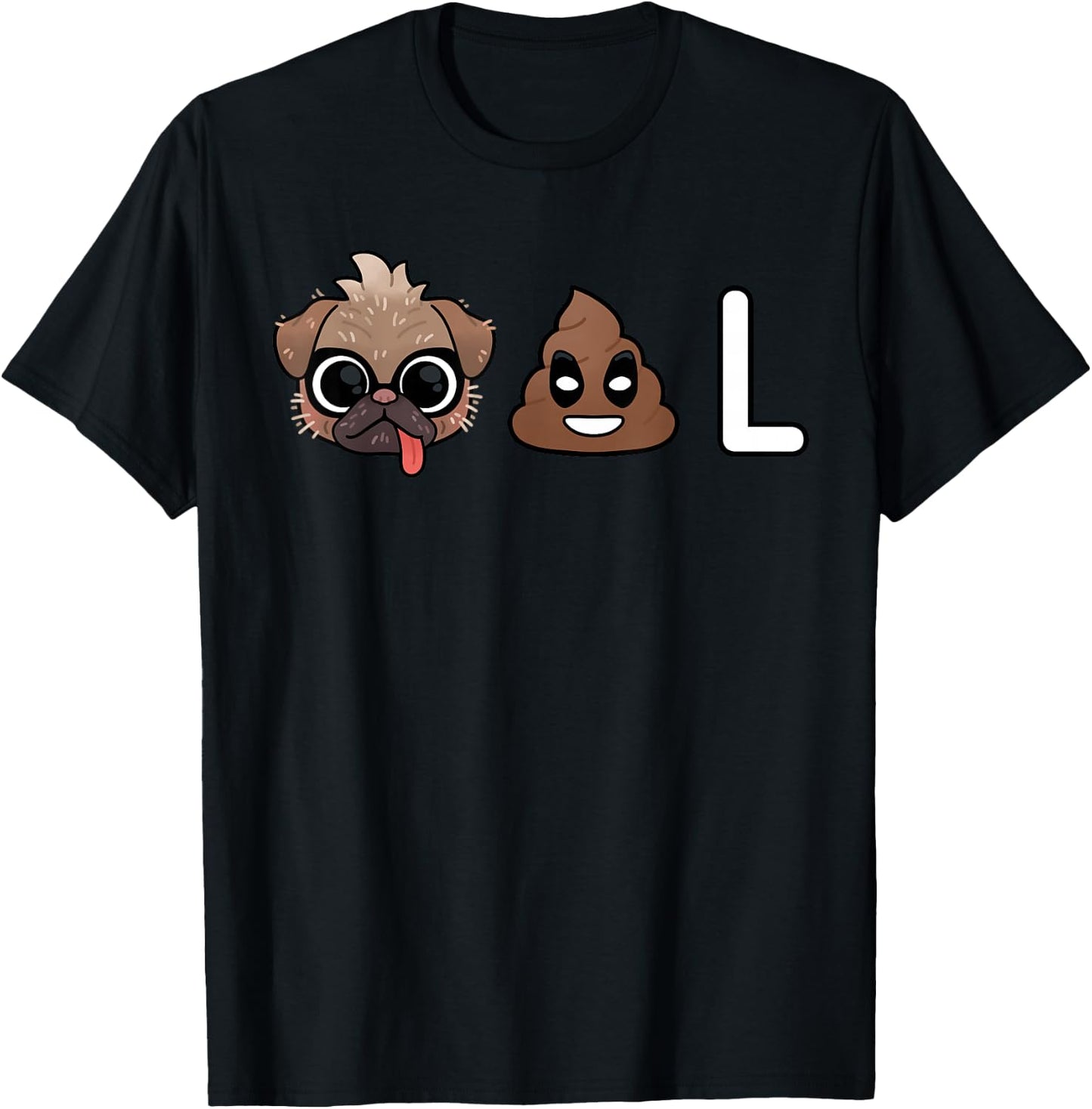 Marvel Studios Deadpool & Wolverine Dogpool Dog Poo L Emoji T-Shirt - T-Shirt | Black