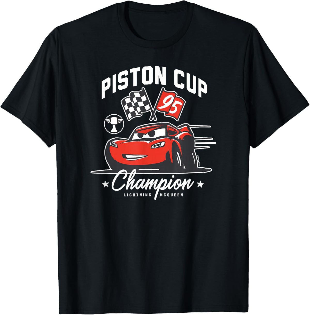 Cars - Piston Cup Champion McQueen T-Shirt - T-Shirt | Black