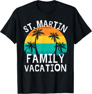 St. Martin Family Vacation Trip Men Women Kids Matching T-Shirt - T-Shirt | Black
