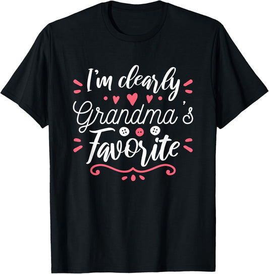 I'm Clearly Grandma's Favorite Granddaughter Grandma T-Shirt - T-Shirt | Black