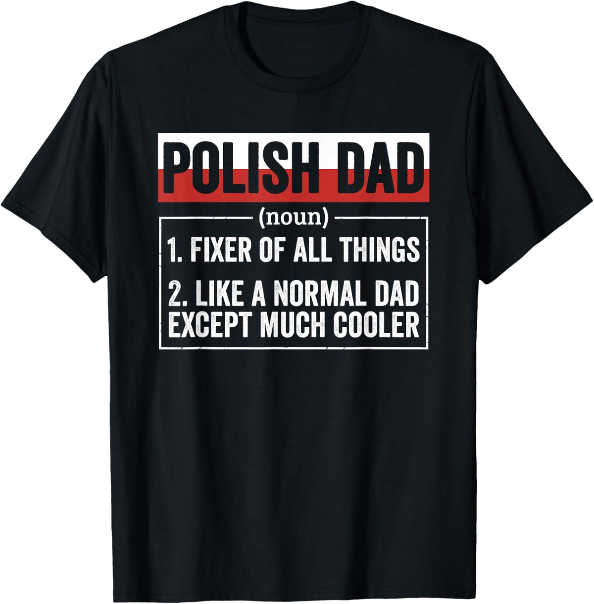 Polish Dad Noun Funny Poland Heritage T-Shirt - T-Shirt | Black