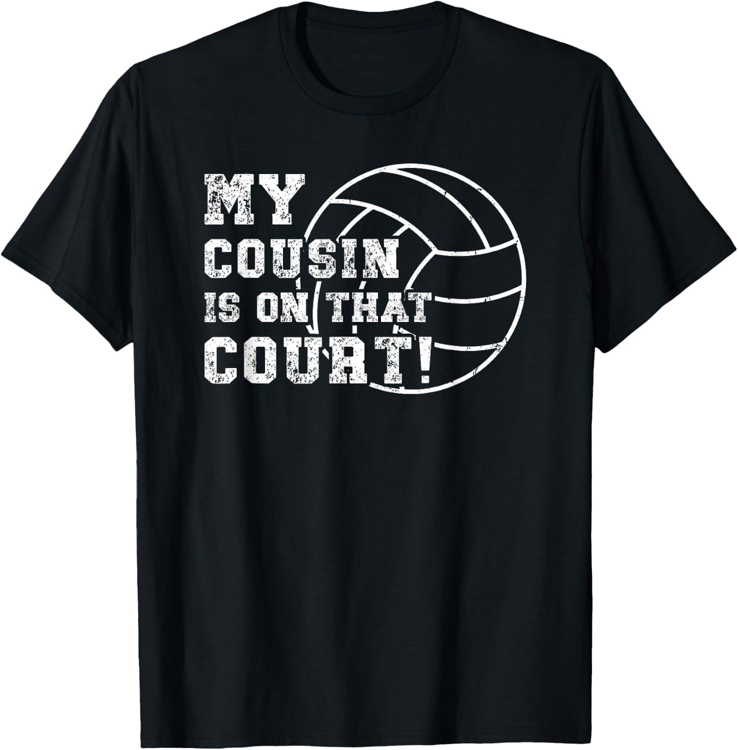 On That Field Volleyball Cousin Volleyball Player Cousin T-Shirt - T-Shirt | Black